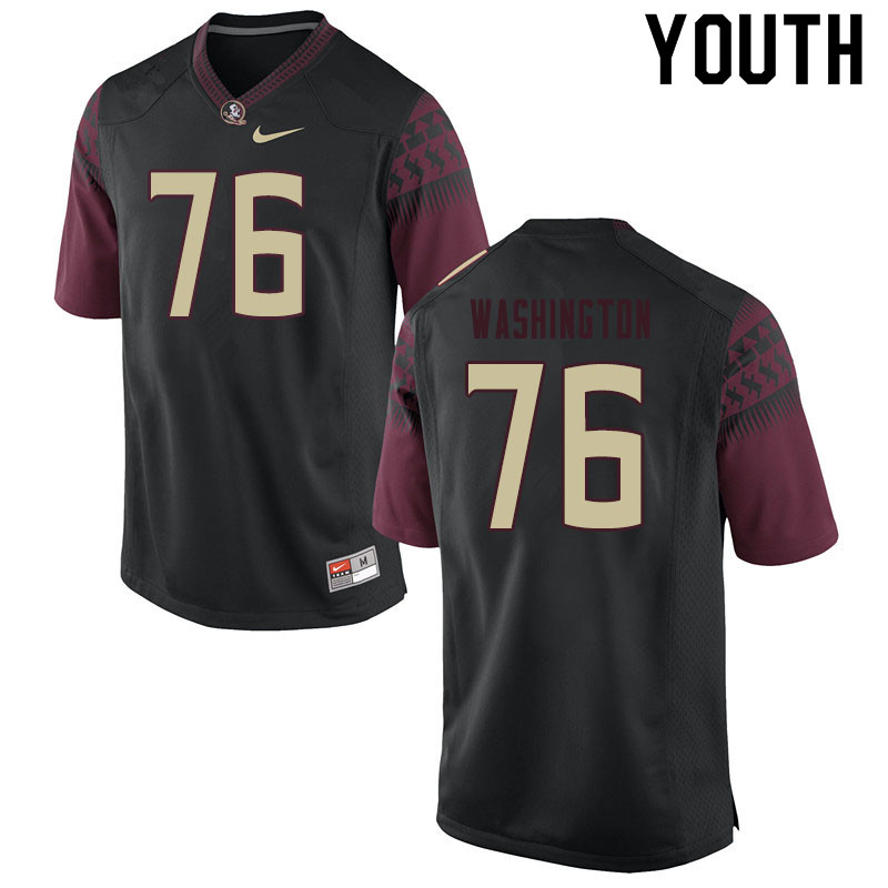 Youth #76 Darius Washington Florida State Seminoles College Football Jerseys Sale-Black - Click Image to Close